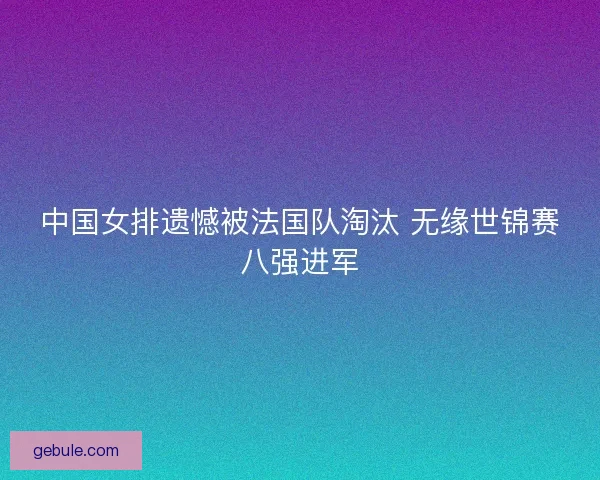 中国女排遗憾被法国队淘汰 无缘世锦赛八强进军 中国女排遗憾被法国队淘汰 无缘世锦赛八强进军